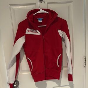Columbia Red and White Varsity Jacket